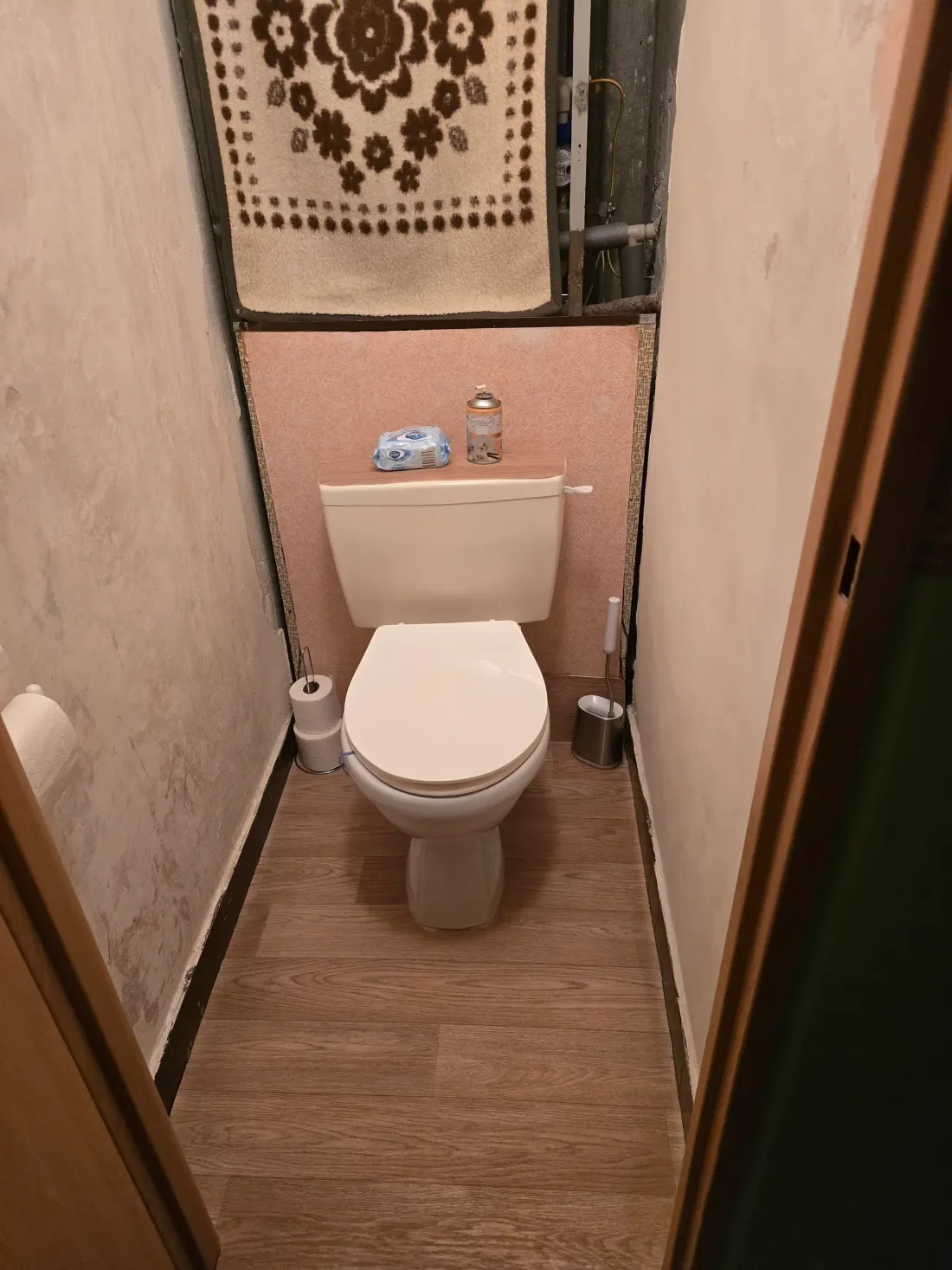 Původní WC s omšelými stěnami